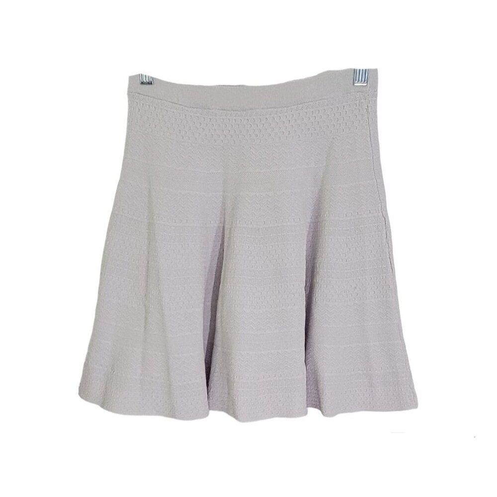 Saks Fifth Avenue Women's Light Gray Pull On Flare Mini Skirt Lined Size Small